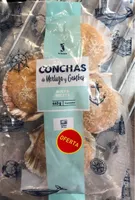 Conchas de merluza y gambas