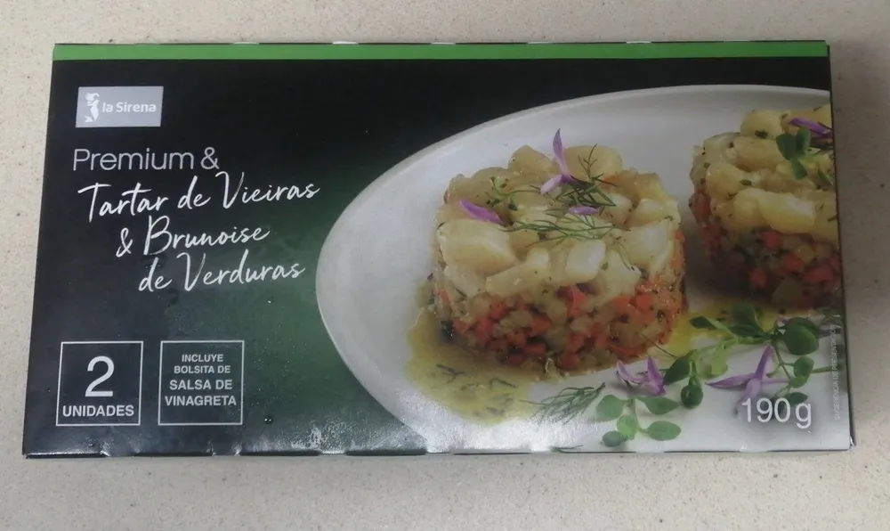 Tartar de vieira con brunoise de verduras