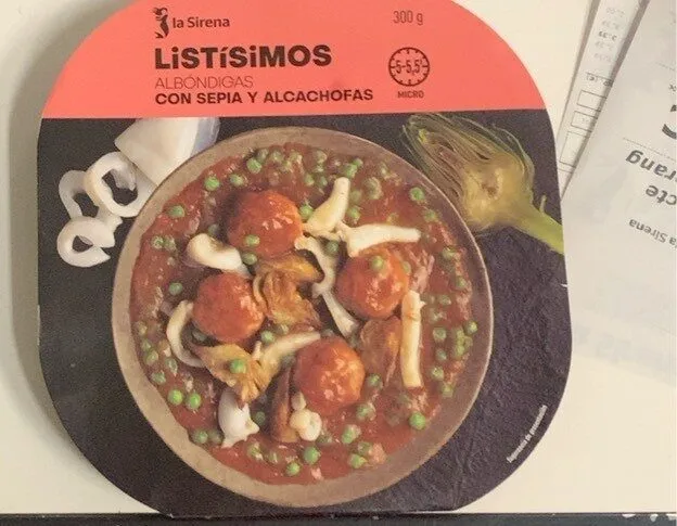 Albondigas con sepia y alcachofas