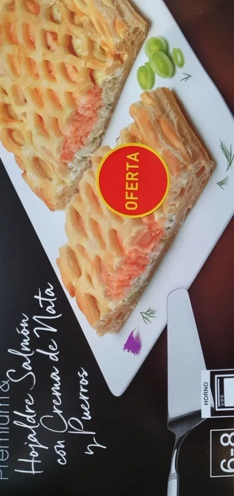 Hojaldre Salmón con Crema de Nata y puerros