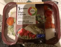 Merluza con arroz y verduras