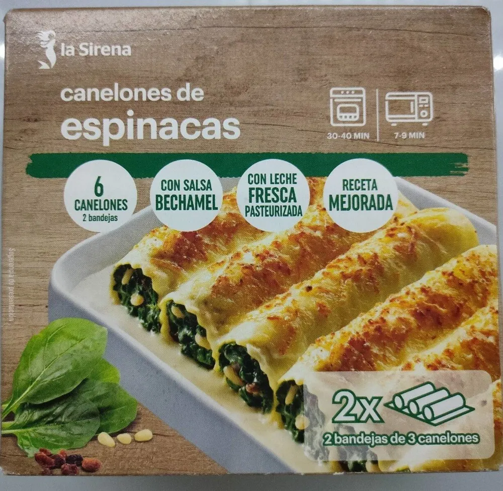 Canelones de espinacas