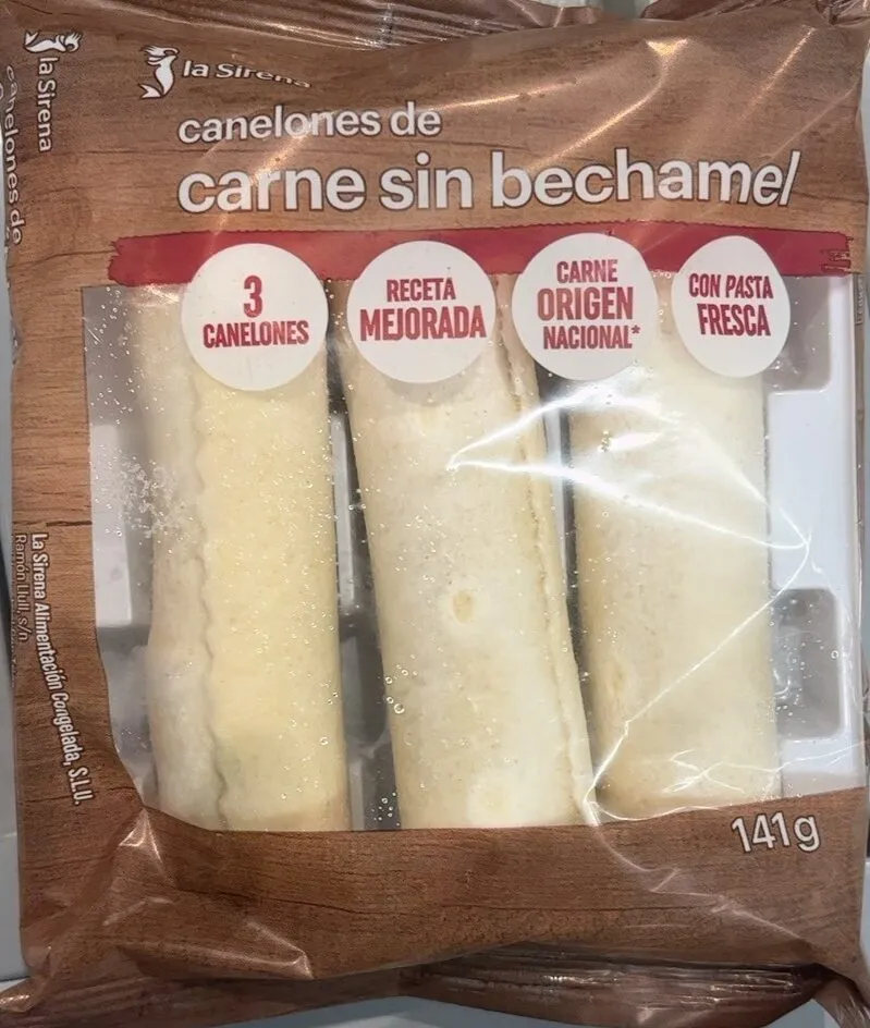 Canelones de carne sin bechamel