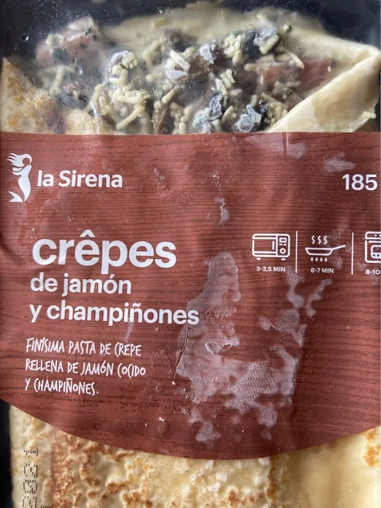 Crepes de jamón y champiñones