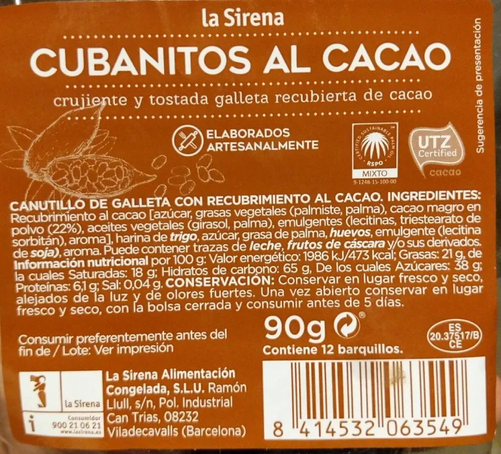 Cubanitos al cacao