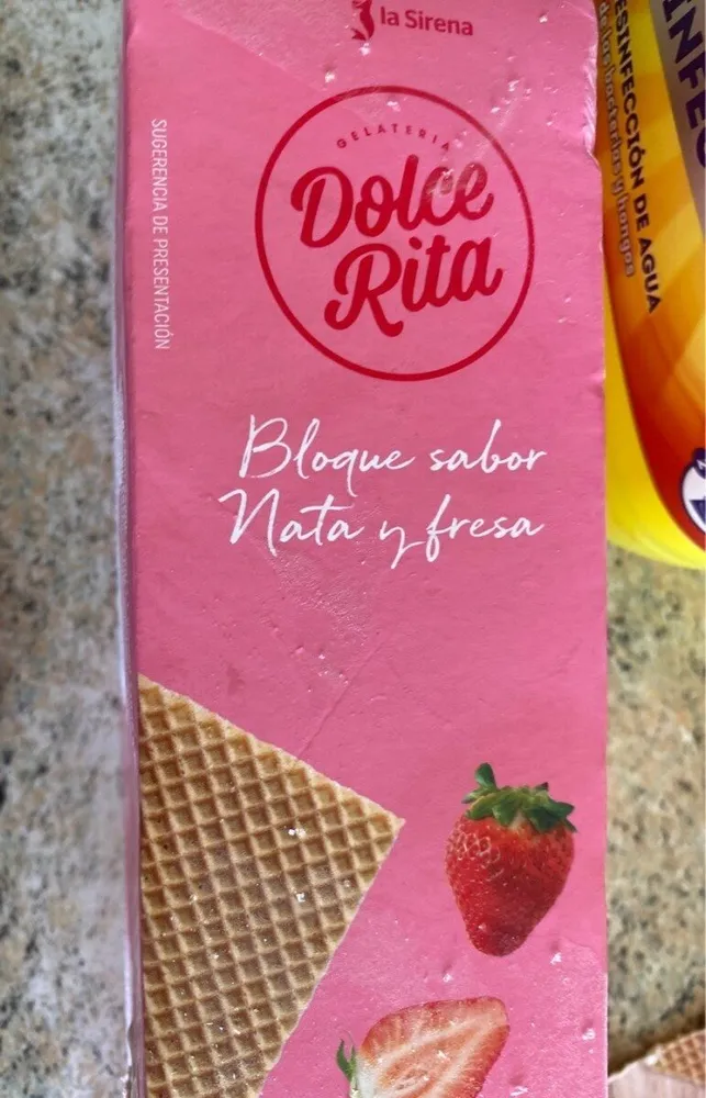 Bloque sabor nata y fresas