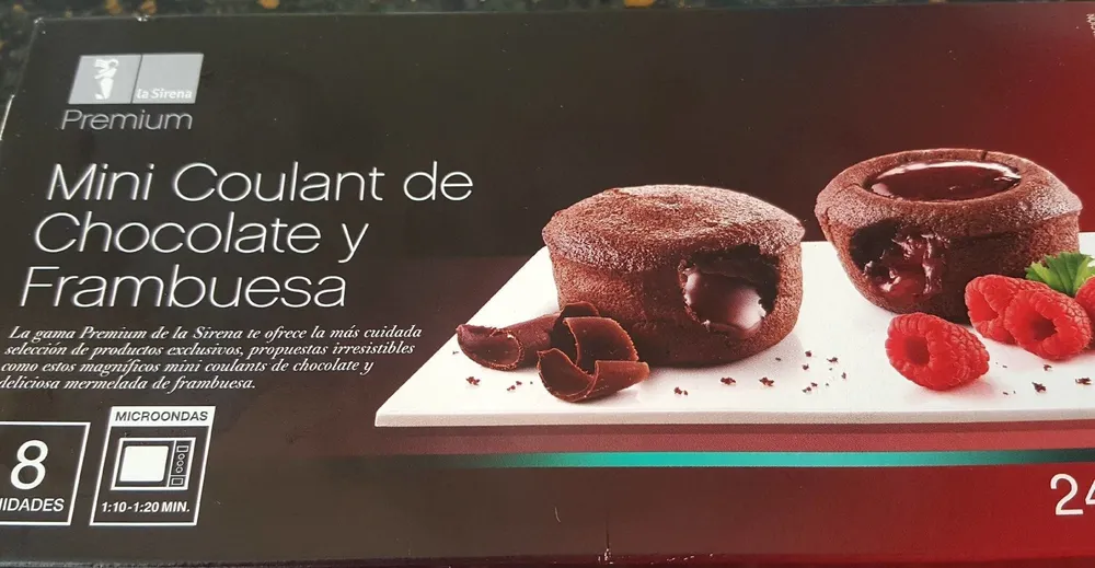 Mini coulant de chocolate y frambuesa