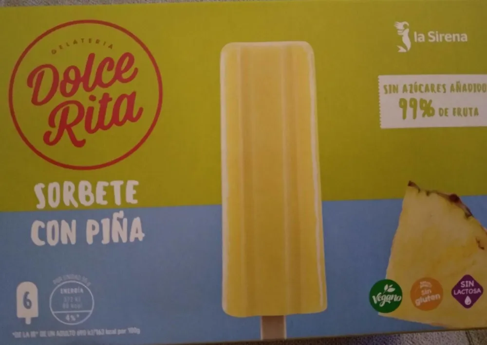 Sorbete con piña