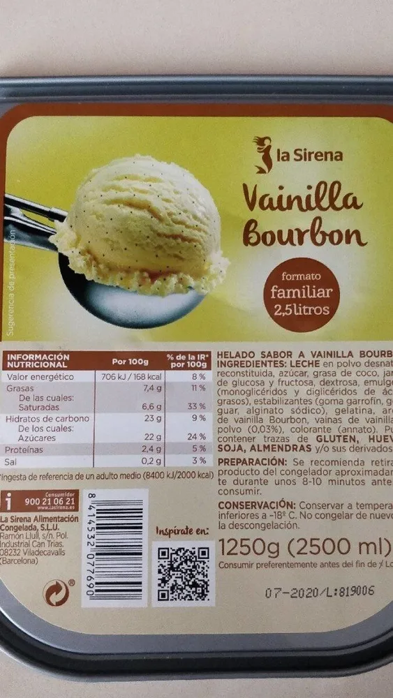 Helado de vainilla bourbon