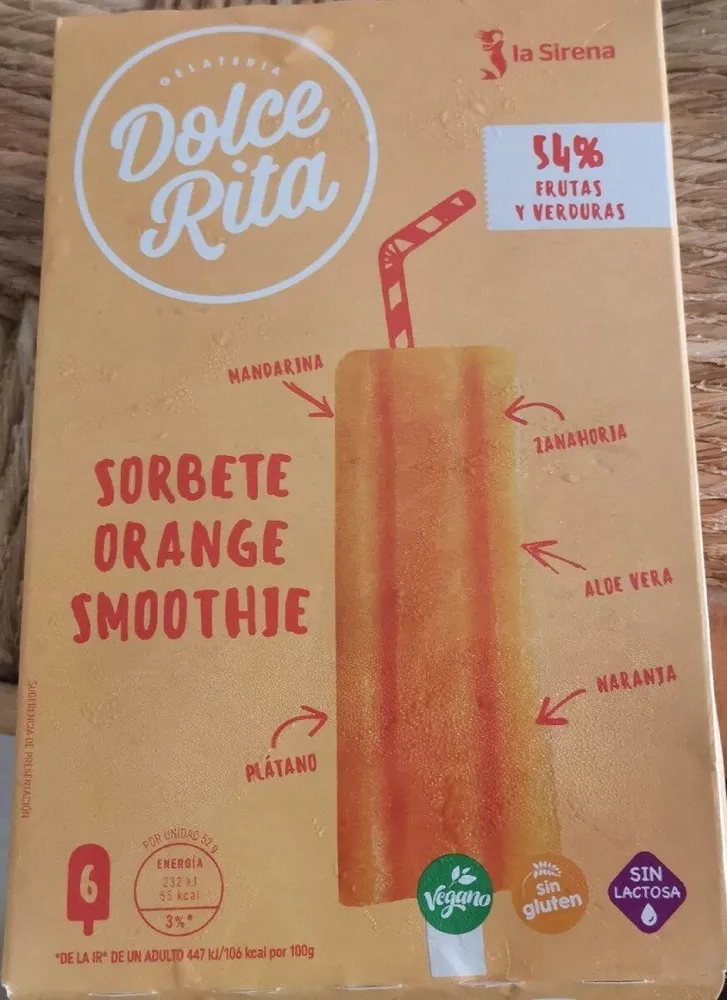 Sorbete orange smoothie