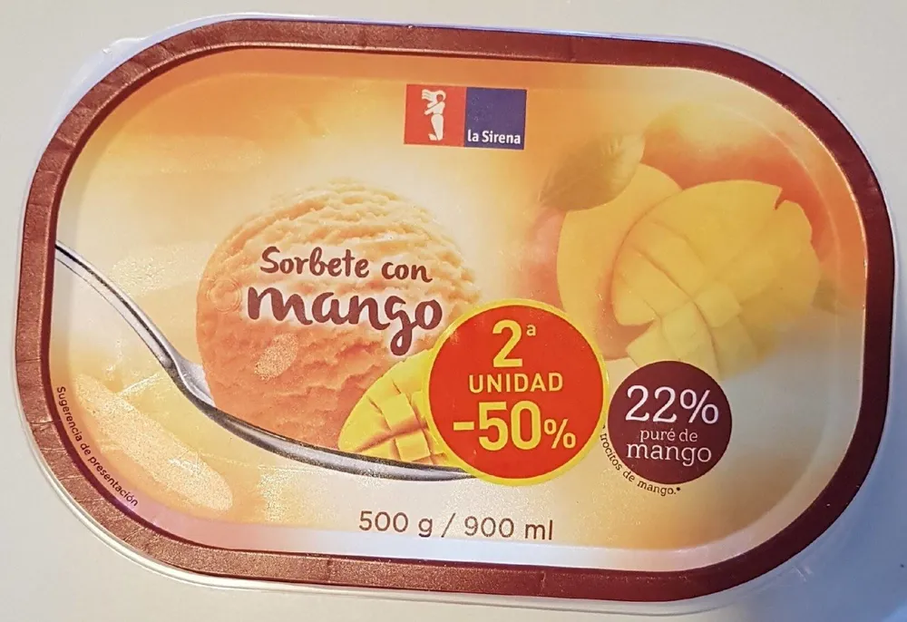 Sorbete con mango