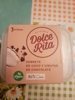 Sorbete de coco y virutas de chocolate