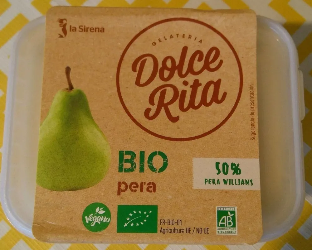 Helado de pera bio