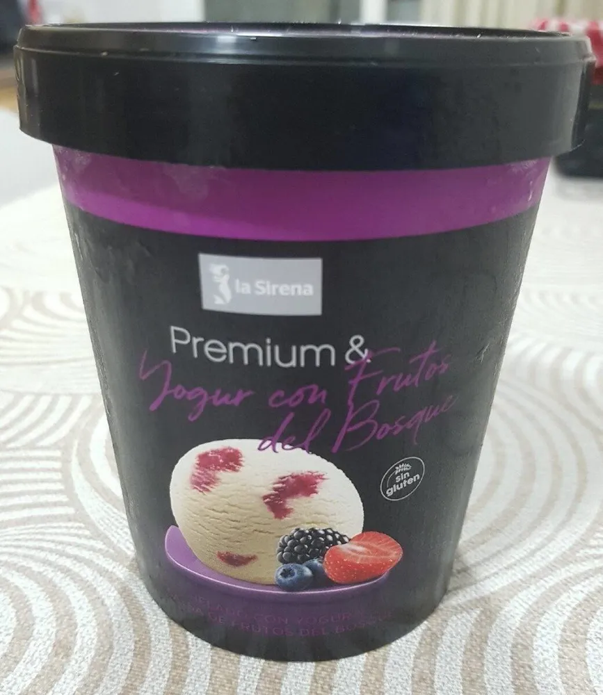 Helado de yogur con frutos del bosque