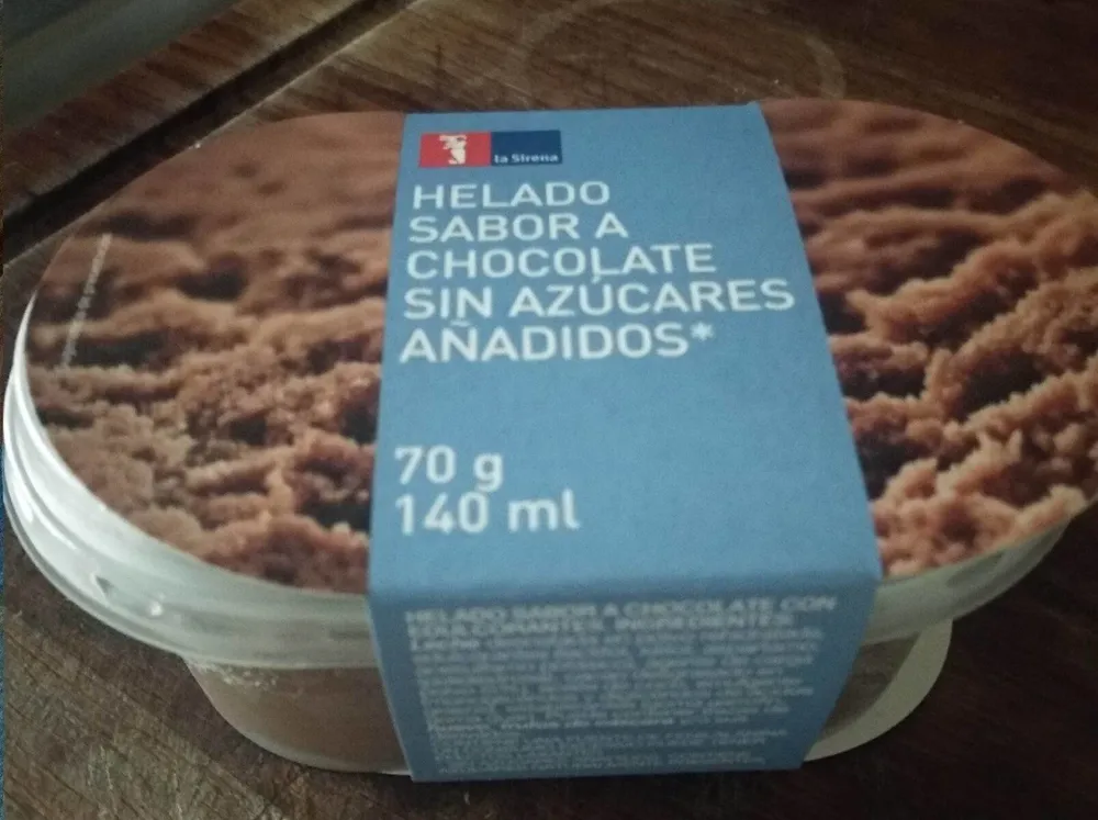 Helado chocolate sin azúcares añadidos