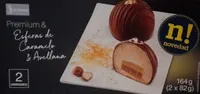 Esferas de caramelo y avellana