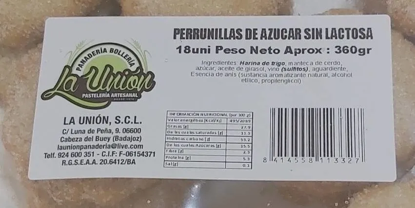 Perrunillas de azúcar sin lactosa