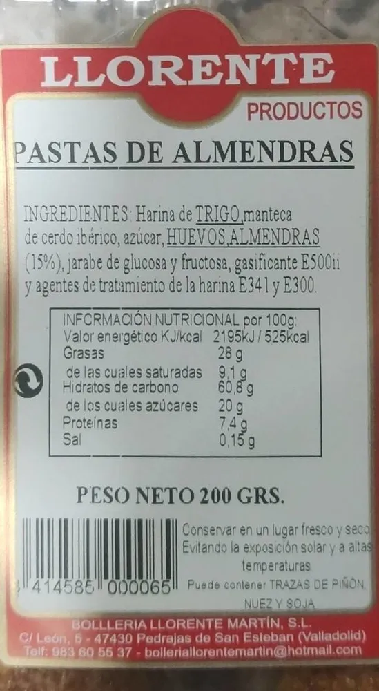 Pastas de Almendras