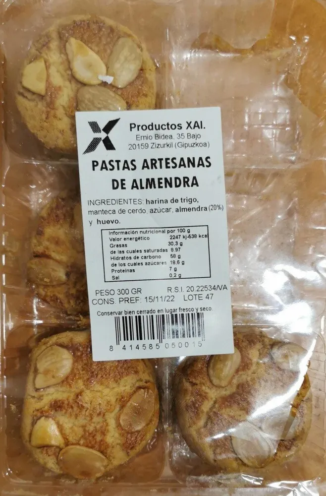 Pastas artesanales de almendra
