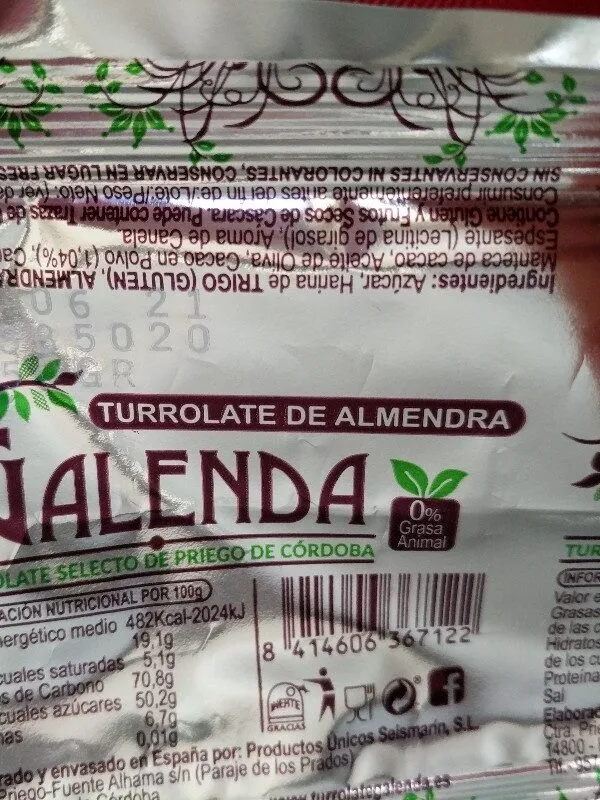 Turrolate de almendra