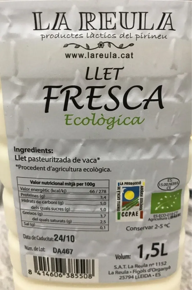 Llet Fresca Ecològica