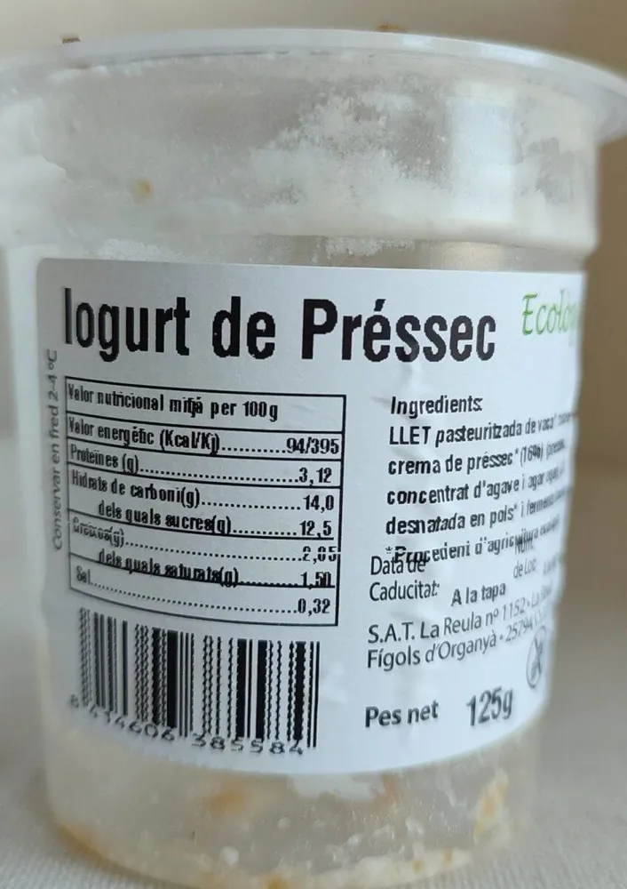 Iogurt de préssec