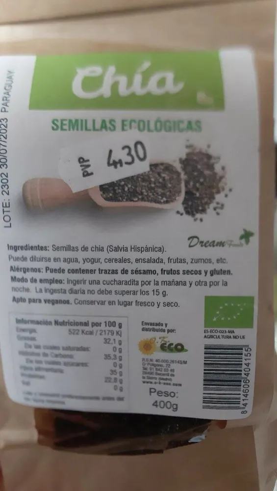 Chia semilla ecológica