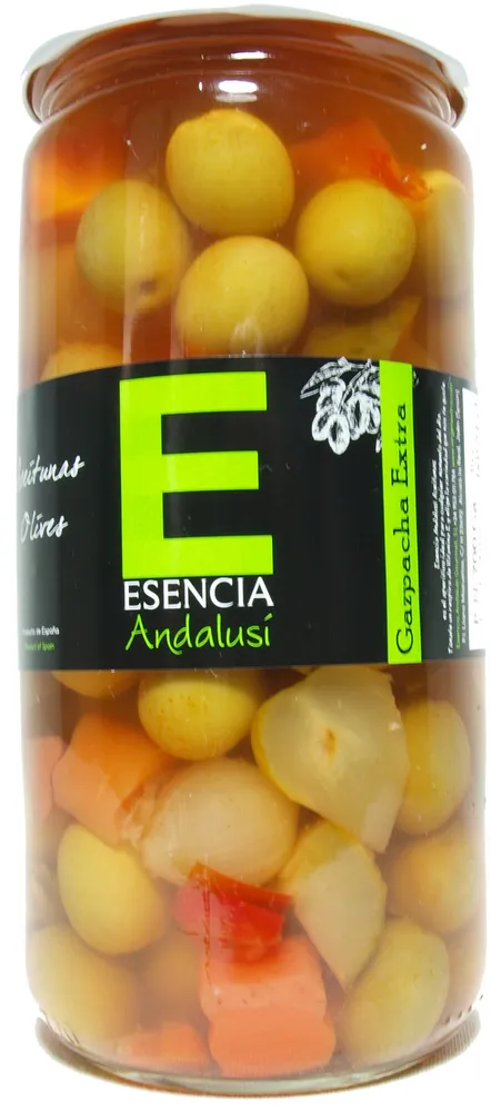 Aceitunas verdes aliñadas a la gazpacha "Esencia Andalusí"