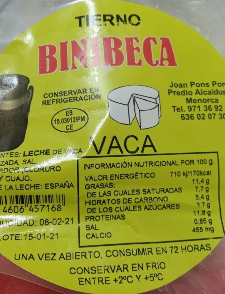 Queso tierno de vaca