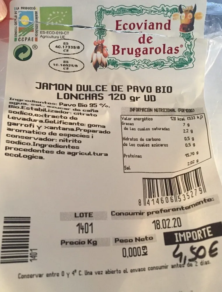 Jamon dulce de pavo