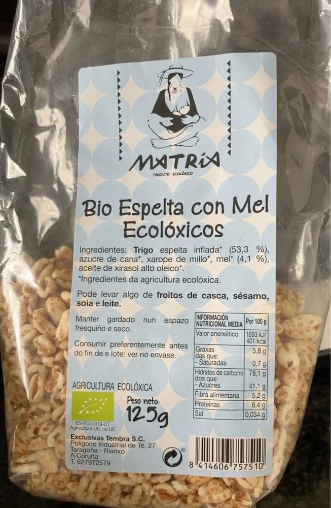 Bio espelta con mel ecoloxicos