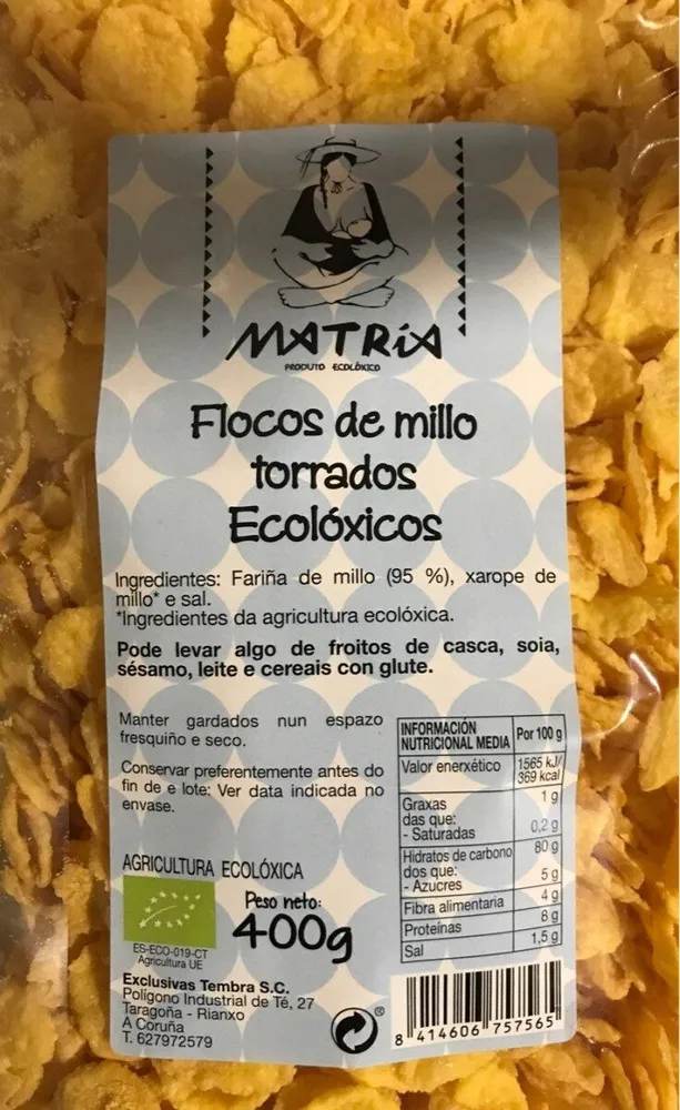Flocos de millo torrados ecoloxicos