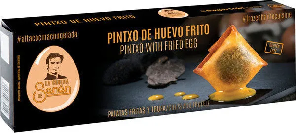 Pintxo de huevo frito con patatas y trufa sin gluten