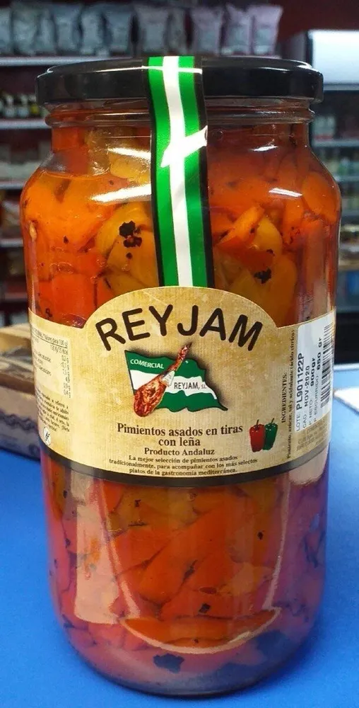 Pimientos asados con leña