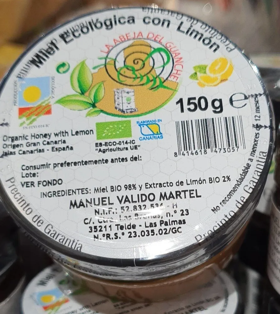 Miel ecológica con limón