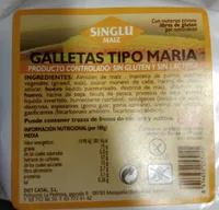 Galletas tipo maría sin gluten