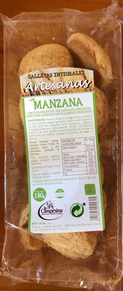 Galletas integrales artesanas con manzana