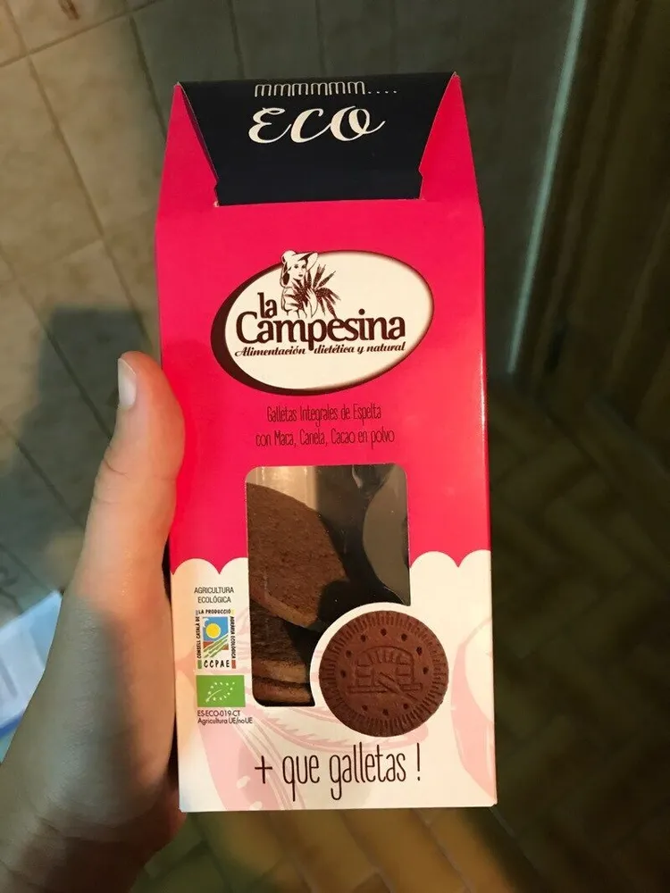 Galletas integrales de espelta con maca, canela, cacao en polvo