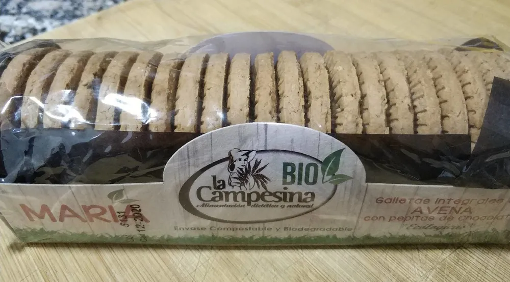 Galletas integrales de avena con pepitas de chocolate