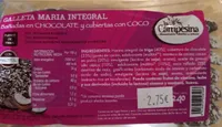 Galletas maría integral bañadas en chocolate y cubiertas con coco