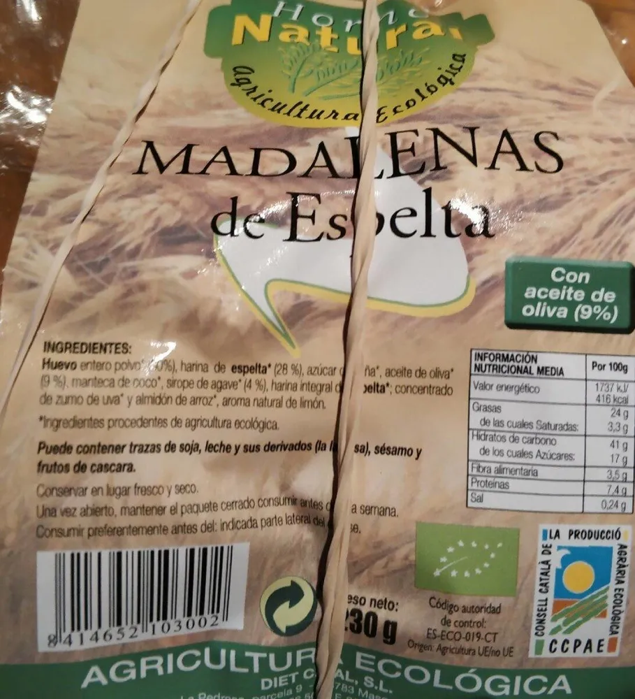 Madalenas de espelta