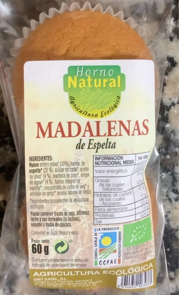 Madalenas de espelta