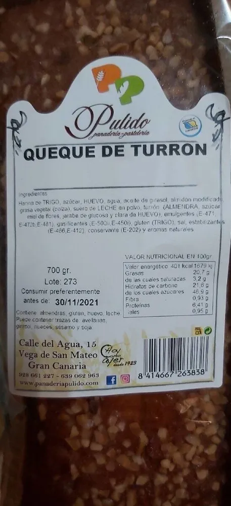 Queque de turrón