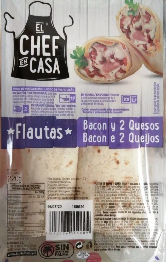 Flautas bacon y 2 quesos