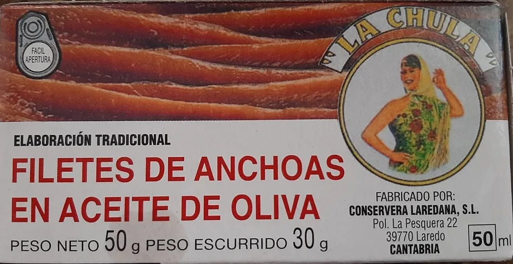FILETES DE ANCHOAS EN ACEITE DE OLIVA "LA CHULA"