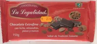 chocolate extrafino con leche almendras pasas y nueces