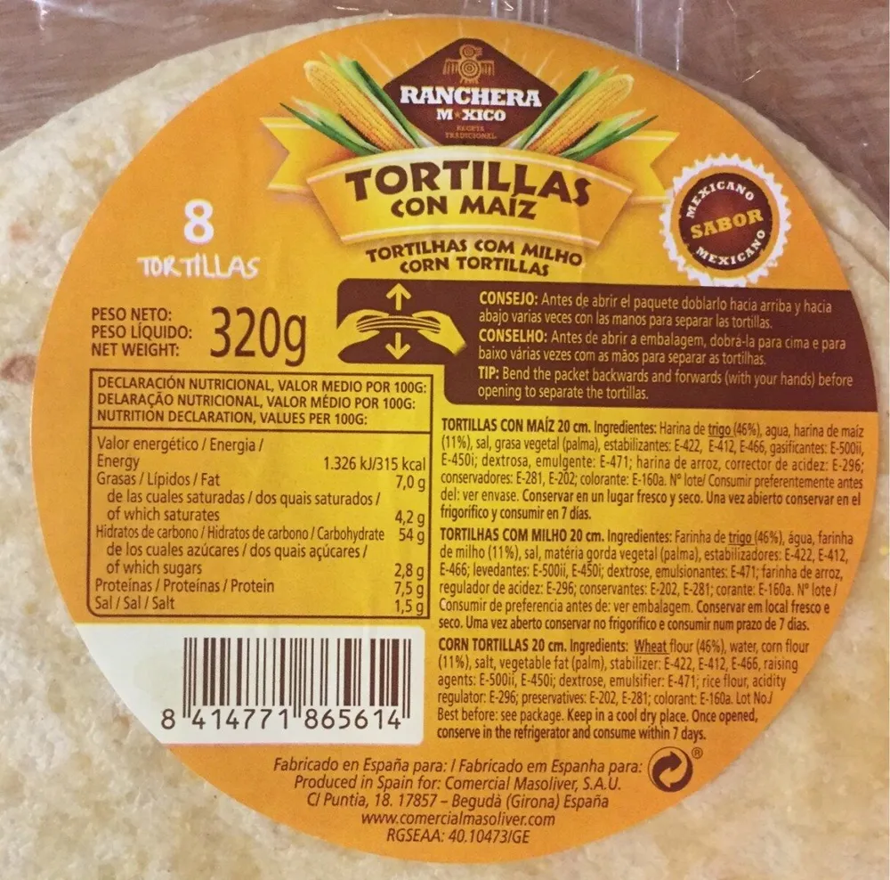Tortillas con maiz