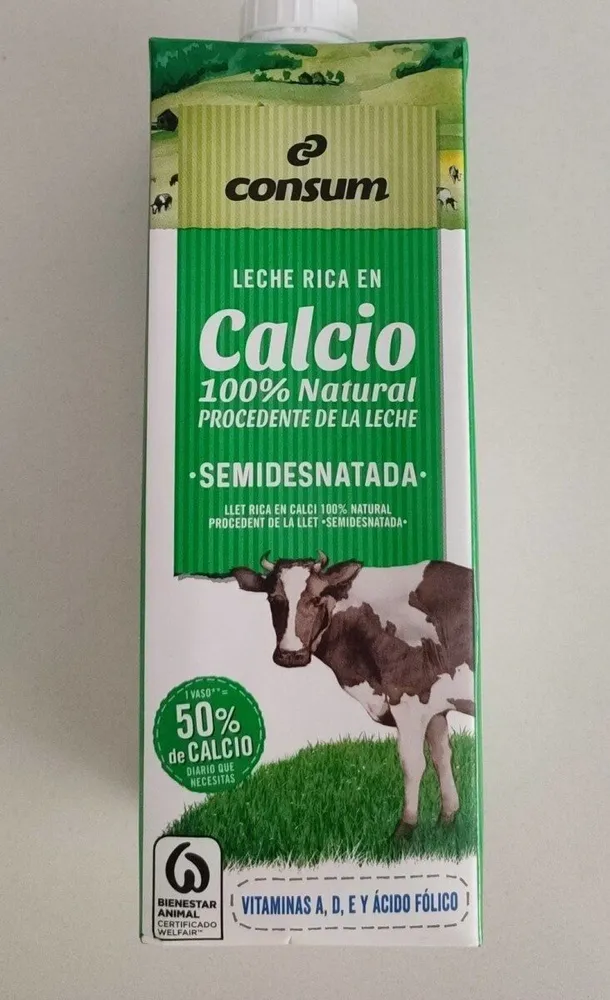 Leche semidesnatada con calcio