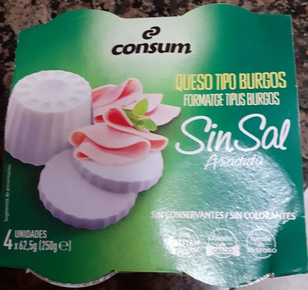 Queso tipo Burgos sin sal