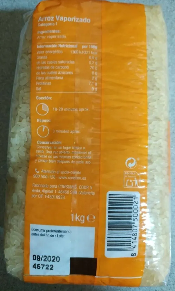 Arroz vaporizado